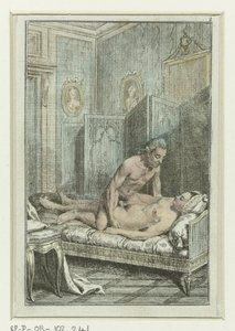 Erotisk serie med par i sengen Kopulationspar til foldedeler Erotiske scener (serietitel)
