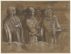 Figurer af martyrer over en skykant af Anonymous
