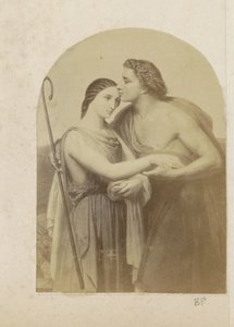 Fotogengivelse af (formodentlig) et print af en hyrde og hyrdinde af Anonymous