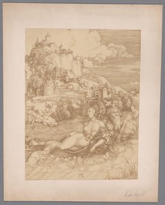 Fotoreproduktion af graveringen Abduction by the Sea Monster af Albrecht Dürer af Anonymous