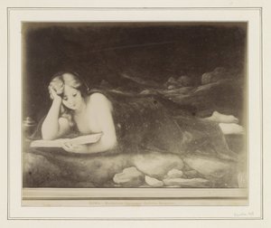 Fotoreproduktion af et maleri efter Antonio da Correggio, der viser Maria Magdalenas bod ROMA - Maddalena Correggio, Galleria Borghese (titel på objekt) af Anonymous