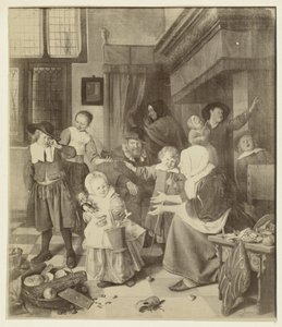 Fotogengivelse af maleriet Sankt Nikolaus fest af Jan Steen af Anonymous