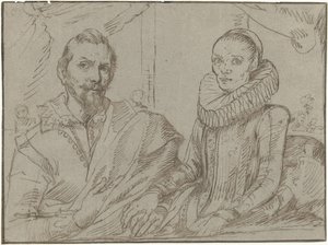 Frans Snijders og hans hustru Margaretha de Vos af Anonymous