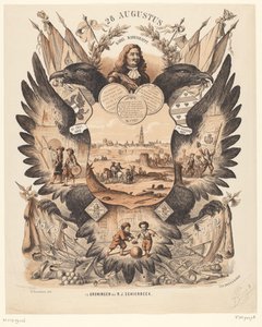 Mindeplade, der fejrer 200 års relieff af Groningen 1672-1872 af Anonymous