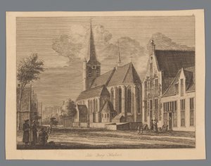 Udsigt i centrum af Nijkerk Landsbyen Nieukerk (titel på objekt) af Anonymous