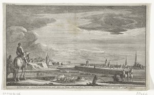 Udsigt over Cambrai, 1677 Afbildning af Cameryk, som den er, i Aaret 1677. af Lodewyk den XIV. blev taget (titel på objekt) af Anonymous