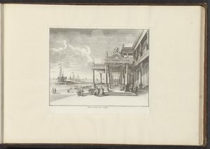 Udsigt over Palazzo Montalto på kysten i Napoli Palais de Mont Alto i Napoli (titel på objekt) Paladser og monumenter i Venedig, Livorno, Napoli og Rom (serietitel) af Anonymous