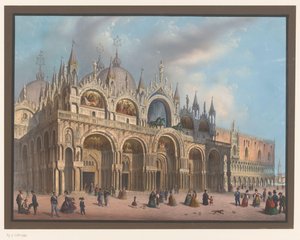 Udsigt over San Marco-basilikaen i Venedig af Anonymous