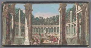 Udsigt over søjlegangen i Versailles have La Colonnade (titel på objekt) af Anonymous