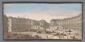 Se på Place des Victoires i Paris Udsigt over Place des Victoires (titel på objekt) af Anonymous