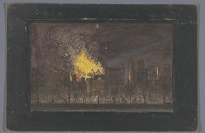Udsigt over branden i Schouwburg i Amsterdam den 11. maj 1772 af Anonymous