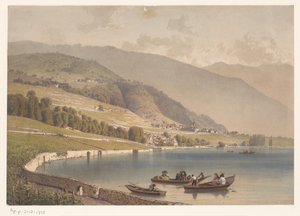 Udsigt over kirken Montreux af Anonymous