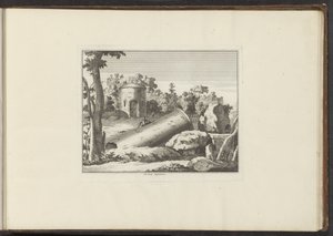 Udsigt over ruinerne af M. Curty M. Curty Sepulchrum (titel på objekt) Paladser og monumenter i Venedig, Livorno, Napoli og Rom (serietitel) af Anonymous
