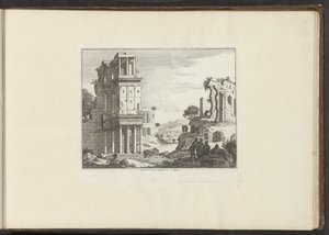 Udsigt over ruinerne af Septizonium i Rom Septizonii Severi Sepulchrum à Roma (titel på objekt) Paladser og monumenter i Venedig, Livorno, Napoli og Rom (serietitel) af Anonymous