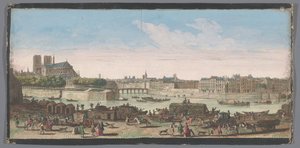Se på byen Paris set fra Quai de Miramion En anden særlig udsigt over Paris, fra Nôtre Dame til Pont de la Tournelle (titel på objektet) af Anonymous