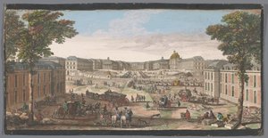 Udsigt over forsiden af ​​Versailles-slottet Diverse vues du Chateau de Versailles (titel på objekt) af Anonymous