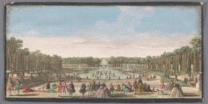 Udsigt over Bassin de Latone i Versailles have Udsigt over Latone-bassinet fra kanten af ​​slottets terrasse (titel på objektet) af Anonymous