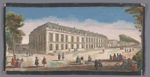 Udsigt over Château de Choisy set fra haven Vüe ​​​​de la Maison Royalle de Choisy du côté du jardin (titel på objektet) af Anonymous