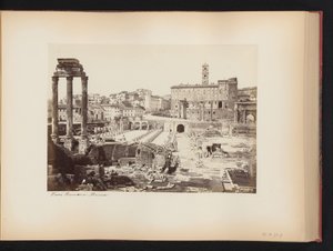Udsigt over Forum Romanum med Castor- og Pollux-templet i Rom, Italien Forum Romano. Roma (titel på objekt) af Anonymous