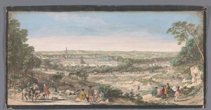 Se det kongelige hus Saint-Louis te Saint-Cyr Udsigt over landskabet og kongehuset St. Cir (titel på objekt) af Anonymous