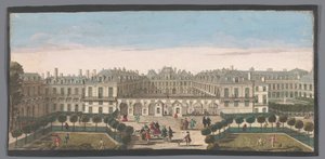Udsigt over Palais Royal i Paris Vûë du Palais Royal (titel på objekt) af Anonymous