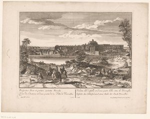 Udsigt over slottet i Versailles og en del af byen Prospectus Arcis et partem civitatis Versailles / Udsigt over slottet og en del af byen Versailles / Udsigt over slottet og en del af byen Versailles / Udsigt over slottet og af Anonymous