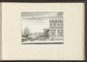 Udsigt over kardinal Montaltos palads i Napoli Palais du Cardinael Mont Alto i Napoli (titel på objekt) Paladser og monumenter i Venedig, Livorno, Napoli og Rom (serietitel) af Anonymous