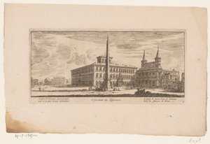 Udsigt over pladsen på bagsiden af ​​St. John Lateran, i Rom S. Giovani in Laterano / Ecclesia St. Ioannis Lateranensis nua er is (...) / L