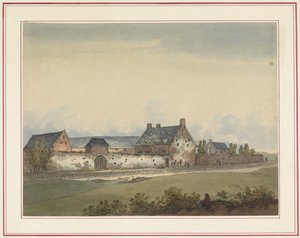Farm La Haye-Sainte i Mont-Saint-Jean Syv plader af Waterloo og dens omgivelser (serietitel) af Anonymous