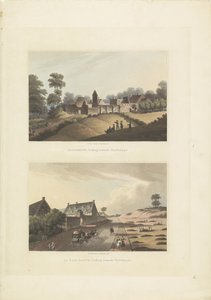 Hougoumont i La Haye-Sainte Hougomont, ser mod Waterloo / La Haye Sainte, ser mod Waterloo (titel på objektet) af Anonymous