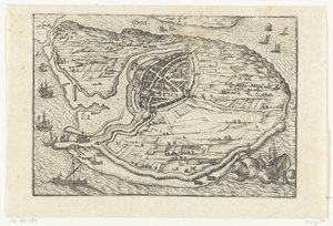 Kort over Den Briel, 1572 af Anonymous