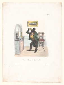 Karikatur af en mand, der vil ligne Napoleon Tonnerre de D... comme je lui ressemble!.. (titel på objekt) af Anonymous