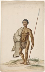 Khoikhoiman med assegai af Anonymous