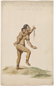 Khoikhoi Kvinde med spædbarn af Anonymous