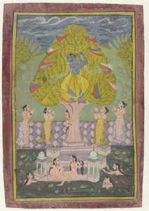 Krishna stjæler Gopis tøj af Anonymous