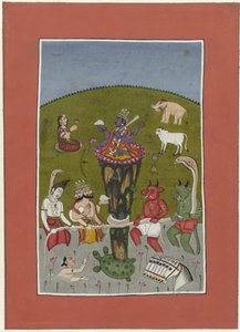 Kurma (inkarnation af Vishnu som skildpadde) At bryde havet Avatars of Vishnu (serietitel) af Anonymous