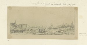 Landschap met een koets Samling af 85 originale tryk (serietitel) af Anonymous
