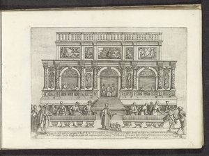 Loggetta del Sansovino på San Marcoplein i Venedig Scènes uit het Venetiaanse leven (serietitel) Habiti d