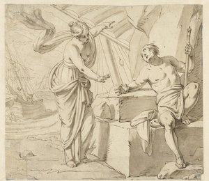 Minerva viser sig for Odysseus af Anonymous