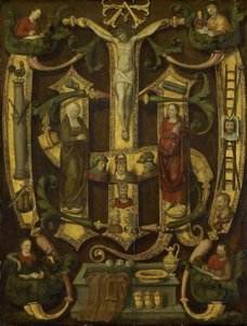 Monogram af Kristus kombineret med Instruments of the Passion af Anonymous