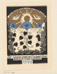Nytårsønske for 1946 fra den hollandske Exlibris Circle af Anonymous