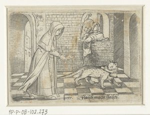 Nun tilbyder kattefisk i bytte for penis Flaisch power Flaisch (titel på objekt) af Anonymous