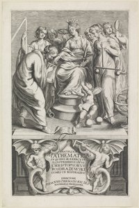Personificering van de Wiskunde Titelside for: Christophorus Rosdrazewski, Mathematical Disciplines, [1640-1648] af Anonymous