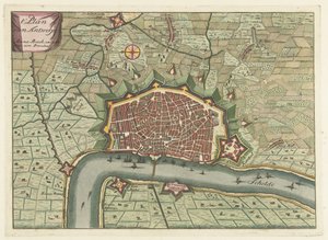 Kort over Antwerpen, ca. 1706 t
