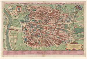 Plattegrund fra Madrid Byen Madrids domstol for de katolske konger af Spanien (titel på objektet) af Anonymous