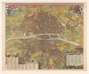 Plattegrund af Paris Lethetia Paris, den nyeste metropol i hele Gallien (...) (titel på objekt) af Anonymous