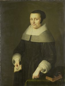 Portræt af en kvinde, muligvis Elsje van Houweningen, Hustru til Willem van de Velden af Anonymous