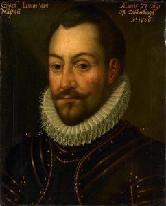 Portræt af en ukendt greve eller officer, muligvis grev Johannes den Gamle af Nassau eller Ludvig af Nassau af Anonymous
