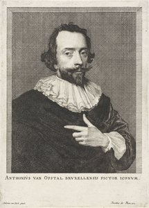 Portræt af Anton van Opstal Anthonius van Opstal Bruxellensis pictor iconum (titel på objekt) af Anonymous