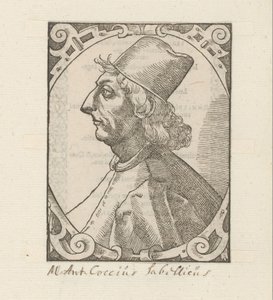 Portret af Marcus Antonius Coccius Sabellicus af Anonymous